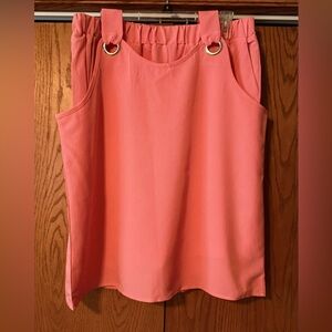 Elegant Women’s Sleeveless Short Set XL Polyester Lightweight Watermelon Pink